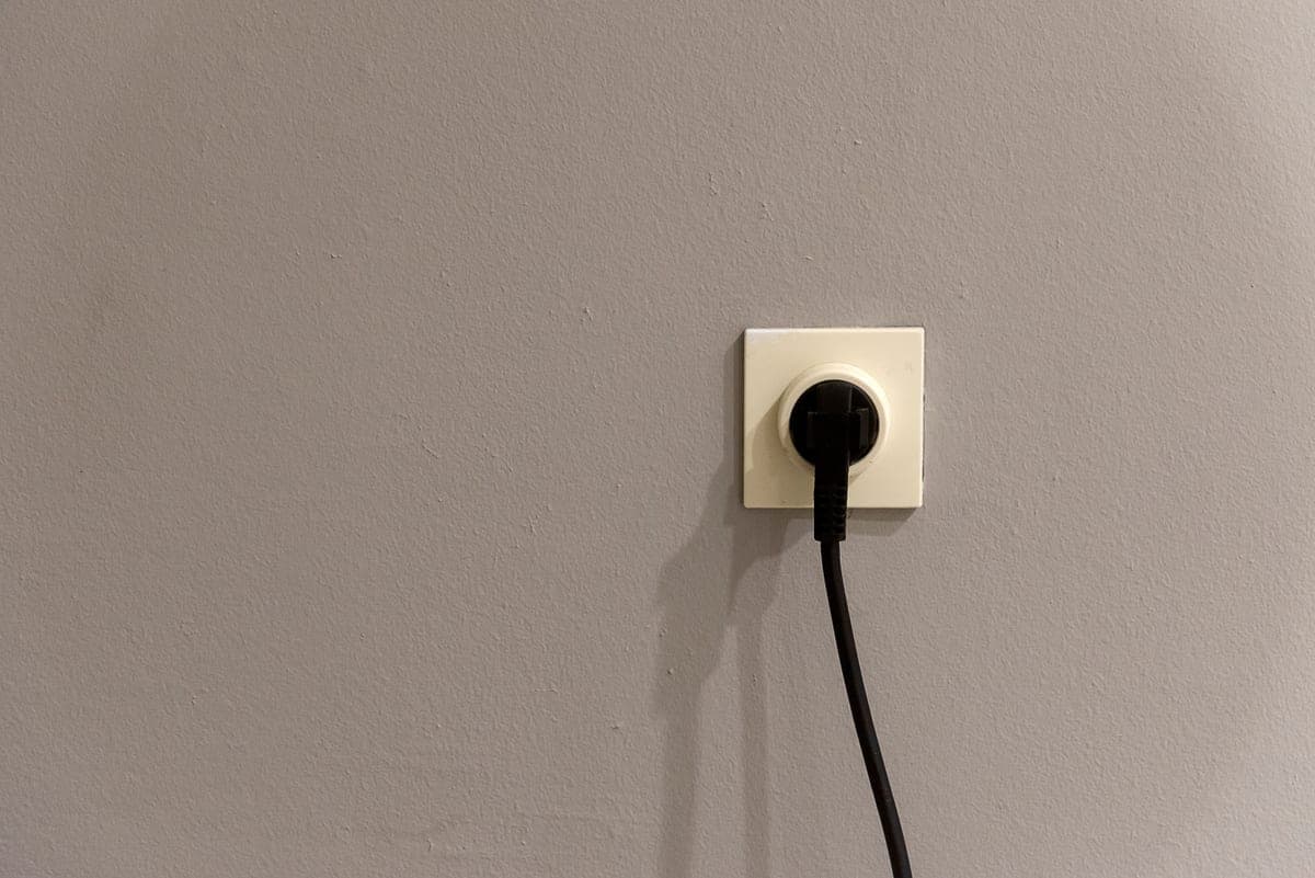 A 240-volt NEMA 14-50 outlet on a garage wall
